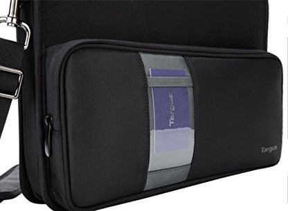 Targus Work-In Case Business Laptop Shoulder Bag for Macbook/Notebook Compact Design with Front Pocket, Carrying Shoulder Strap, Protective Sleeve for 13.3-14-Inch Laptop, Black (TKC002) - size: 14 inch, style: Business Bag