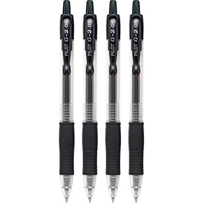 Pilot, G2 Premium Gel Roller Pens, Extra Fine Point 0.5 mm, Pack of 4, Black