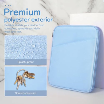 Dadanism 9-11 Inch Tablet Sleeve Bag Carrying Case, Baby Blue | Fits iPad (A16) 11th Gen 11", iPad 10th Gen 10.9" Air 5/4, iPad Air M4/Pro 11", iPad 9/8/7th 10.2", Galaxy Tab A11+ Plus 11" - color: Light Blue, size: 9-11 inch