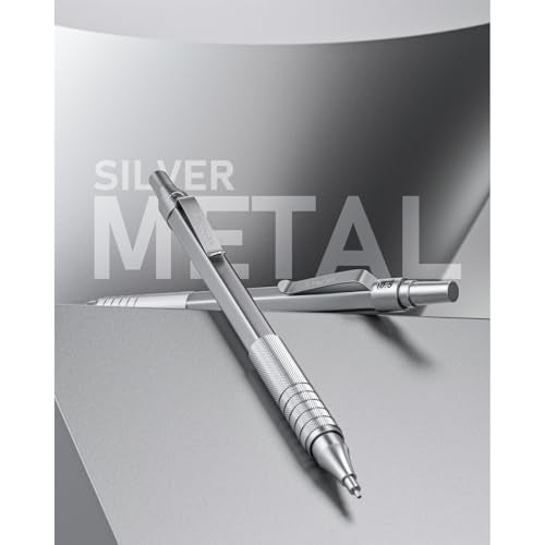 Nicpro 0.5 Mechanical Pencil Set with Case, 3PCS MP1000 Metal Artist Pencil & 8 Tube HB Lead Refills 0.5mm, 3 Erasers,9 Eraser Refills For Architect Writing Drafting, Drawing, Engineering, Sketching - color: Silver, style: 0.5 MM