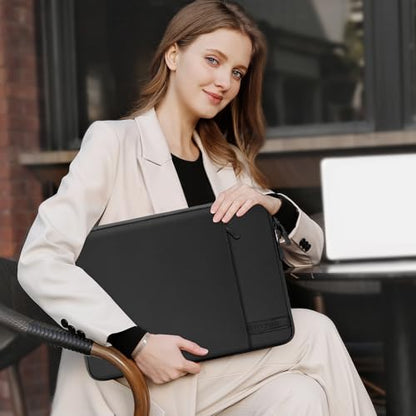 MOSISO Laptop Sleeve Compatible with MacBook Neo 13 inch 2026 A3404 / Air 13.3 13.6 M5 M4 M3 M2 M1 / Pro 13 M2 M1, 360 Degree Protective Computer Sleeve Bag with Vertical Pocket&Small Case, Black - color: Black