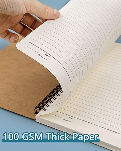 Dynta Spiral Notebooks A5 Lined 20Pcs College Ruled Journals for Work, School and Travel, Good for Students and Office 120 Pages/60 Sheets - color: Kraft-20 Pcs
