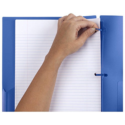 Five Star 2 Pocket Folders with Prong Fasteners, Folder with Pockets, Plastic, Color Selected For You, 1 Count (34084)