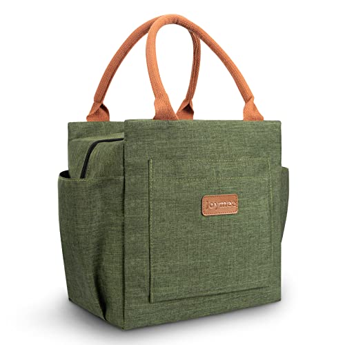 Joymee Lunch Box for Women Reusable Leakproof Insulated Lunch Bag-Green | Large Capacity, Bottle Holder & Side Pockets, Leakproof Insulated Design, for Work, Travel, Picnic & Daily Use, for Adult - color: 04 Green