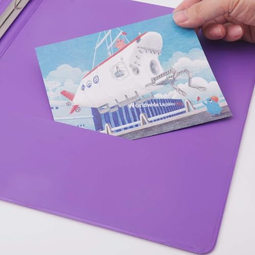 COMIX 3 Ring Binder 1/2 inch with Clear View Cover, 0.5" View Binder Holds 100 Sheets of US Letter Size Paper, 6 Pack (Purple) - color: Purple, size: 0.5 inch, style: 6-Pack