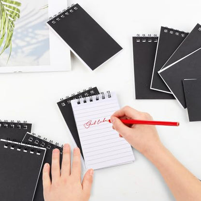 Hxezoc 10 Pack Small Pocket Notebooks, 3 x 5 Inches Mini Black Spiral Pocket Notebook with Lined Pages Memo Pads for Kids Home Office School Classroom Decoration Supplies - style: Black