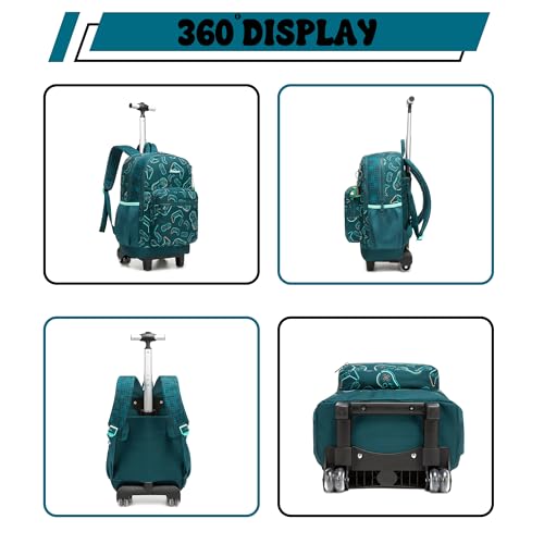 Kids Rolling Backpack for Boys 16.5" School Roller Backpack with Lunch Box, Toddler Backpacks with Wheels Rollig Wheeled Backpacks for Elementary School - color: Blue Game