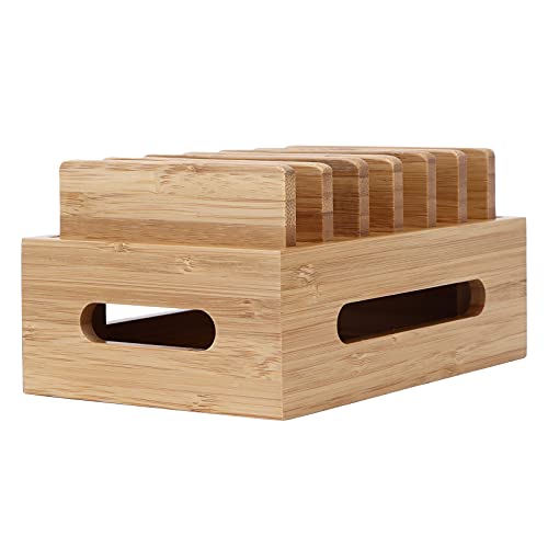 ZJchao Wood Charging Hub for Compact Desk with Cable Routing and Slip Base