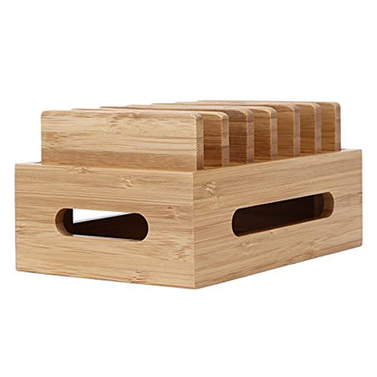 ZJchao Wood Charging Hub for Compact Desk with Cable Routing and Slip Base