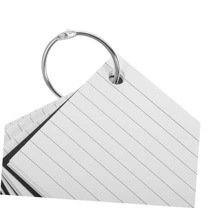 HOMSFOU Index Cards with Metal Binder Rings Blank Flash Cards for Studying and Office Use 3x5 Inches Convenient Learning Tools for Students and Professionals