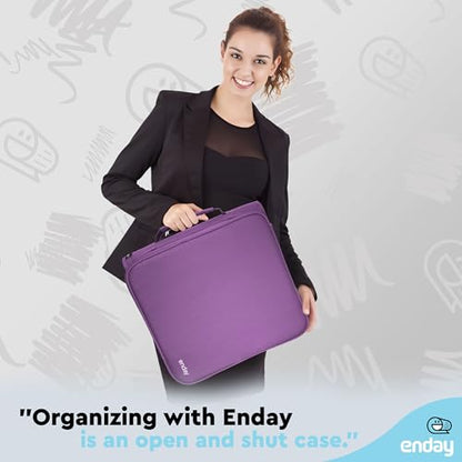 Zipper Binder 3 Ring, Large 2 Inch Binder with Zipper, 880 Sheet Capacity with Durable Handle, Multiple Pockets School Organizer, Purple - by Enday - color: Purple