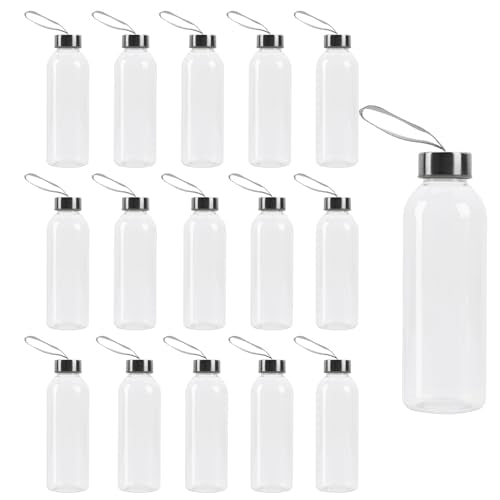 16 Pcs 17 oz Reusable Plastic Sports Water Bottles With Handle Strap | Leakproof Plastic Bottles With Carry Strap For Travel, Cycling, Camping, Hiking, Gym, Sports And Daily Hydration