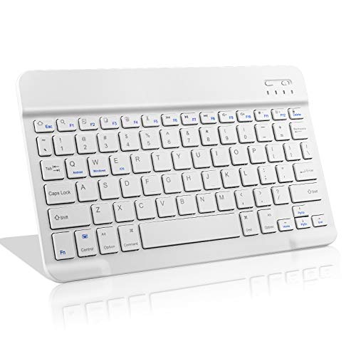 Wireless Keyboard for Amazon Fire HD 8 Tablet,Universal Slim Portable Bluetooth Keyboard Compatible with Amazon Fire Tablet HD 8 Keyboard with Built in Rechargeable Battery,White