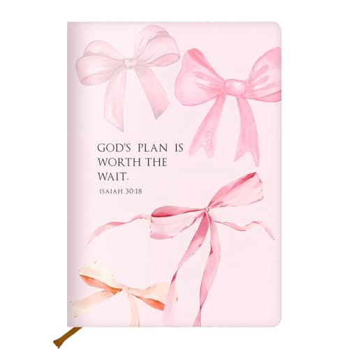 Pink Bow Bible Hard Shell Journal Notebook, Bible Notebooks for Note Taking, College Ruled Notebook, Inspirational Hardcover Notebooks, Journals for Writing Note Taking 200 Sheets (5.8 x 8.3)-4 - color: Multi 1569