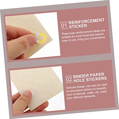 280Pcs Loose Leaf Paper Hole Reinforcement Stickers Adhesive Binder Ring Labels for Easy Repair of Punched Paper for Office and Home Use