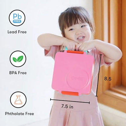 Omie OmieBox Kids Insulated Leakproof Bento Lunch Box with Food Jar (Pink Berry) - color: Pink Berry