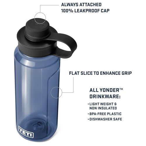 YETI Yonder Water Bottle with Yonder Tether Cap, Lightweight, Leakproof and BPA-Free - color: Seafoam, size: 34 Ounces