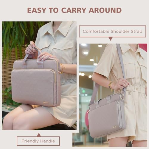 KIZUNA Laptop Sleeve Case 13 Inch Computer Shoulder Bag for 13.6" MacBook Air M2/MacBook Pro 14 M3 M2 M1 MAX/14 Lenovo ThinkPad X1 Carbon/IdeaPad Flex 5 Gen 8/IdeaPad Flex 5i/Yoga 9i Dell, Khaki - color: Khaki, size: 13-13.3 Inch