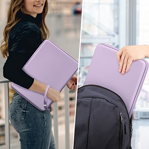FINPAC 15.6-inch Hard Laptop Sleeve Case Compatible with 15.6 Inch Acer Aspire, Shockproof Computer Carrying Case for HP Dell Razer Samsung Laptop Chromebook, Lilac - color: Lilac, size: 15.6-inch Laptop/Chromebook