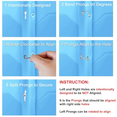 Youngever 6 Pack Heavy Duty Plastic Two Pocket Folders with 3 Prongs, Metal Prongs Fastener, Heavy Duty Plastic 2 Pocket Folder (Light Blue) - color: Light Blue