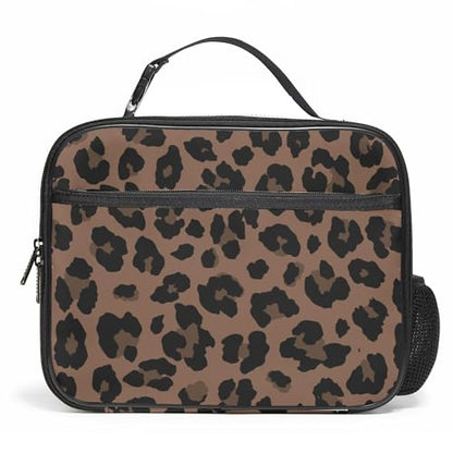 WOBAGMEN Leopard Lunch Box for Kids, Cute Insulated Lunch Bag for Boys Girls,Waterproof Lunch Box with Water Bottle Holder for Teens Adults Picnic Travel Back to School (Brown Leopard) - color: Brown Leopard
