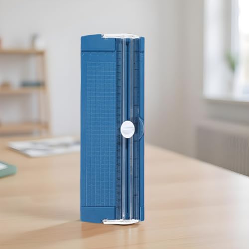 Paper Trimmer Cutter 10.5 Inch Precision Straight Slider | with Side Ruler Cardstock Cutter for Photo Cardstock Label Crafting Scrapbooking Supplies - color: Blue