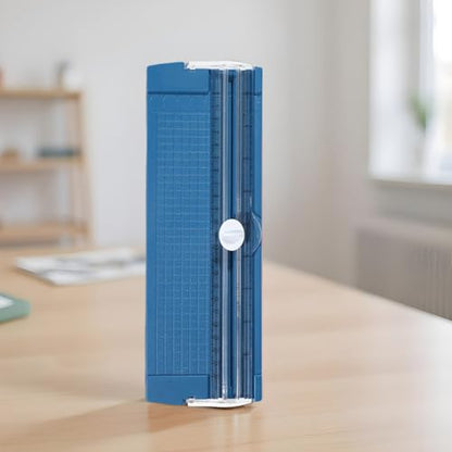 Paper Trimmer Cutter 10.5 Inch Precision Straight Slider | with Side Ruler Cardstock Cutter for Photo Cardstock Label Crafting Scrapbooking Supplies - color: Blue