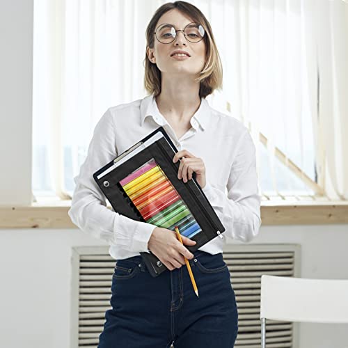 Marspark 48 PCS Pouch Bag for 3 Ring Binder - Bulk Zipper Pencil Binder Pouches with Clear Window for Utensils Storage Supplies(Black) - color: Black