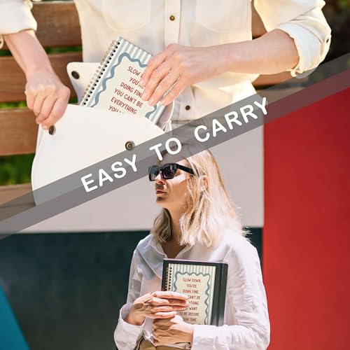Inspirational Motivational A5 Spiral Notebook Gifts, Slow Down You Are Doing Fine Hardcover Daily Journal Notebooks Lined for School Office, Positive Affirmations Composition Notebook 5.5x8.3 - color: slow