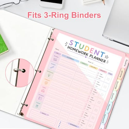 Binder Dividers with Pockets for 3-Ring Binder, 8-Tab Pastel Dividers | Fits Letter-Size Paper, Two Storage Pockets, Extra-Wide Tabs, Heat-Sealed PP Plastic, Back to School, Office Supplies