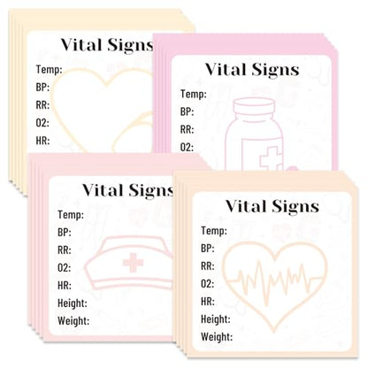 Vital Signs Sticky Notes Gifts, 9 Pack Vitals Signs Notepad 3x3 Inch, Nurse Daily Monitoring Memo Pads, Patient Health Checklist Office Hospital Supplies (450 Sheets) - style: Vital Signs