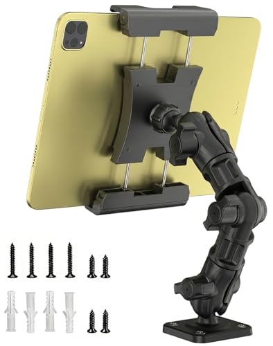 OHLPRO Tablet Mount for Car & Truck Dashboard - 360° Swivel Adjustable Multi-Joint 2 Stage Arm, Universal Heavy Duty Tablet Holder for iPad Pro/Air/Mini, iPhone 5"-13" Devices, Mounting Hardware - size: 10" Arm