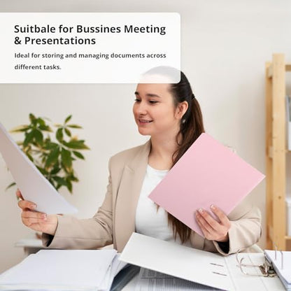 Taja Plastic Folders with Pockets (6 Pack, Pink), 2-Pocket Folders with Business Card Slot, Heavy Duty, Fit Letter Size Documents, Perfect for School, Office & Business - color: F-pink, size: 6 Pack