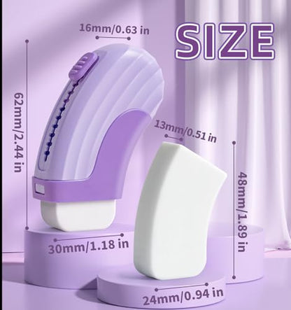 4+1 Pack Rubber Erasers Sliding Retractable Eraser, Large White Erasers for School Office Art Drawing Pencil Eraser for Kids- Purple - color: Purple