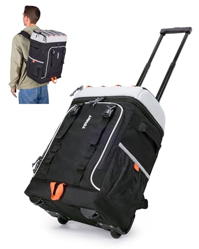 TOURIT 36/50 Cans Insulated Rolling Beach Cooler Backpack with Wheels | Leakproof Waterproof Rolling Backpack, Soft Beach Cooler for Outdoor Camping Picnic Travel - color: 02-Black, style: 50 Cans
