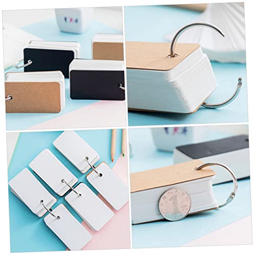 Operitacx 8Pcs Blank Flashcards Binder Ring Simple Style Memo Cards Portable Kraft Paper Memory Cards for Students Learning English - size: 7X4CM
