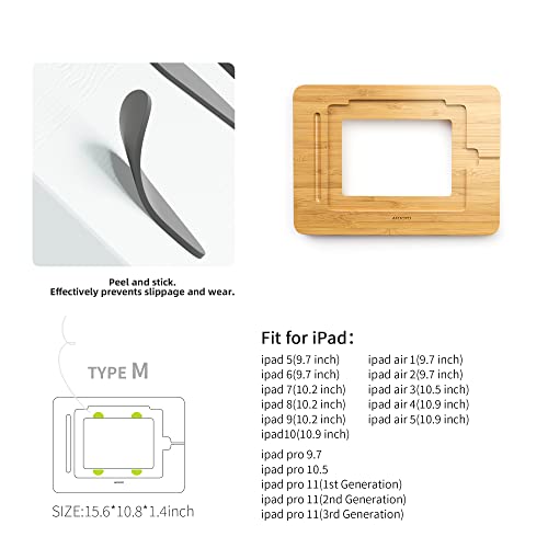 AFOOYO Bamboo Tablet Drawing Stand - Portable & Adjustable 5 Angles,Laptop Stands Riser, Book Reading Stand,Compatible with 9.7/10.2/10.5/10.9/11 inches - color: Bamboo, size: M-Fit 9.7/10.2/10.5/10.9/11 inches