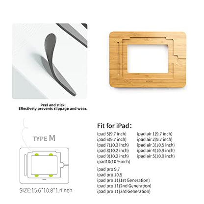 AFOOYO Bamboo Tablet Drawing Stand - Portable & Adjustable 5 Angles,Laptop Stands Riser, Book Reading Stand,Compatible with 9.7/10.2/10.5/10.9/11 inches - color: Bamboo, size: M-Fit 9.7/10.2/10.5/10.9/11 inches