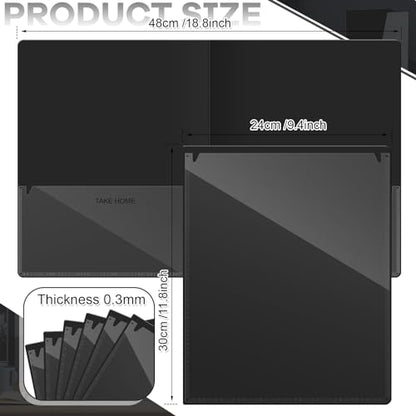 Henoyso 48 Pcs Plastic Take Home Folders with 2 Pockets Parent Teacher Classroom Communication Homework Folder for Students Parent Teacher Connector(Black) - color: Black