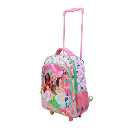 Disney 16" Princesses Girls Rolling Backpack with Adjustable Handle - color: Pink