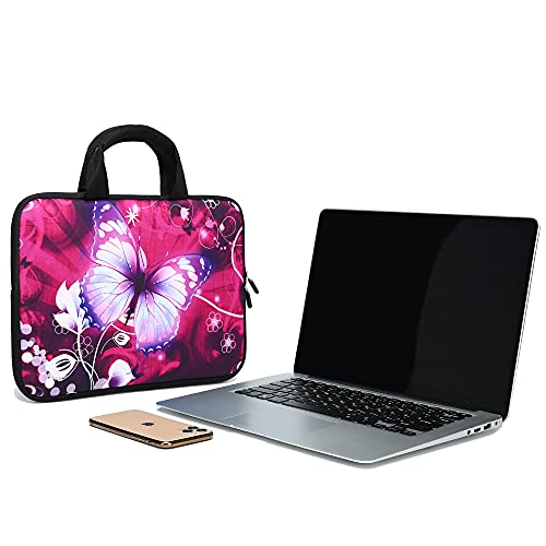 11 11.6 12 12.1 12.5 inch Laptop Carrying Bag Chromebook Case Notebook Ultrabook Bag Tablet Cover Neoprene Sleeve Fit Apple MacBook Air Samsung Acer HP DELL Lenovo Asus (Butterfly) - color: Butterfly