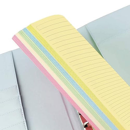 (3 Pack) A5 Filler Paper, 6 Hole Notebook Refills Paper for 6 Ring Refillable Binder, 110 Gsm 5-Color Loose Leaf Planner Refill Paper, 300 Sheets/600 Pages, 5.7x8.3 Inch - color: blue