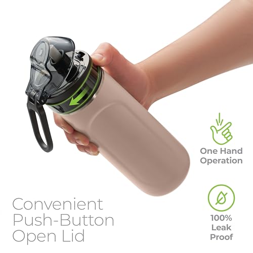 SIPX Stainless Steel Water Bottle, 18oz, Peach, Reusable, BPA-Free, Keeps Cold 24hr, Triple Insulated, Leak Proof Straw Lid, Sustainable Material, Hiking - color: Pink