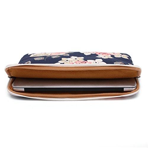 Canvaslife White Rose Patten Laptop Sleeve 14 inch 14.0 inch Laptop case Bag - color: White Rose, size: 14 inch / 14.0 inch