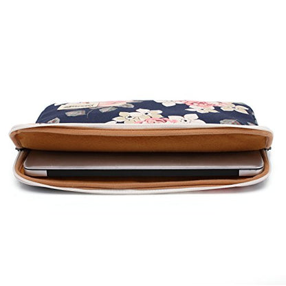 Canvaslife White Rose Patten Laptop Sleeve 14 inch 14.0 inch Laptop case Bag - color: White Rose, size: 14 inch / 14.0 inch