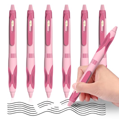 M&G 6 PCS Erasable Pens, 0.5mm Black Ink Erasable Gel Pens, Fine Point Retractable Pens Make Mistakes Disappear, Premium Comfort Grip Note Taking and Crossword Puzzles - color: black ink