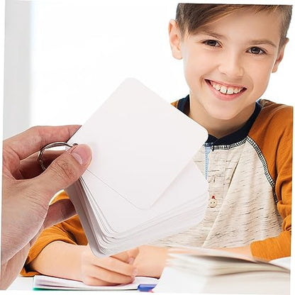 Diy Flash Cards Blank Index Cards Ring Study Notecards for School Note Pad Binder - size: 7.80X7.80X0.01CM