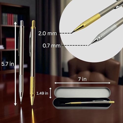 Custom Engraved Mechanical Pencil – Personalized 0.7mm Refillable Drafting Tools – Gift for Architects, Engineers, Students, Designers, Graduation (Chrome Pencil Engraved) - style: Chrome Pencil Engraved