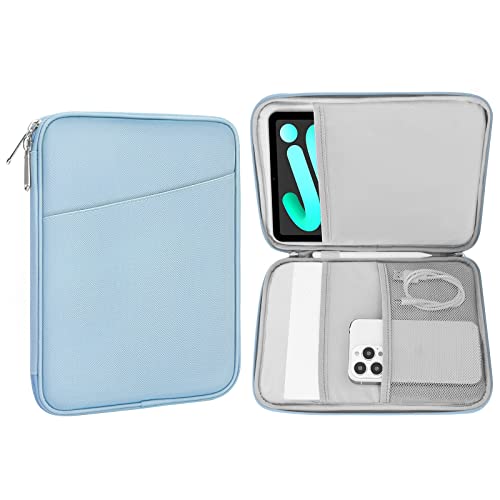 MoKo 8-9 Inch Tablet Sleeve, Fits iPad mini 6 5/4/3/2/1, Galaxy Tab A7 Lite 8.7/Tab A 8.0/8.4, 8.0,Protective Bag Carrying Case with Slanted Pocket, Misty Blue - color: Misty Blue, size: 8-9 Inch