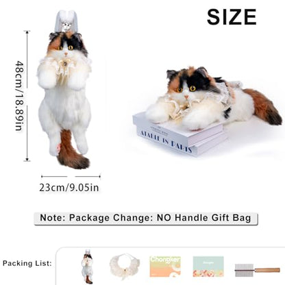 Chongker Cat Shaped Backpack - Handcrafted Stuffed Animals Plush Bag with Adjustable Shoulder, Crossbody, and Handbag Straps (Dark Calico Backpack) - style: Deep Calico Cat